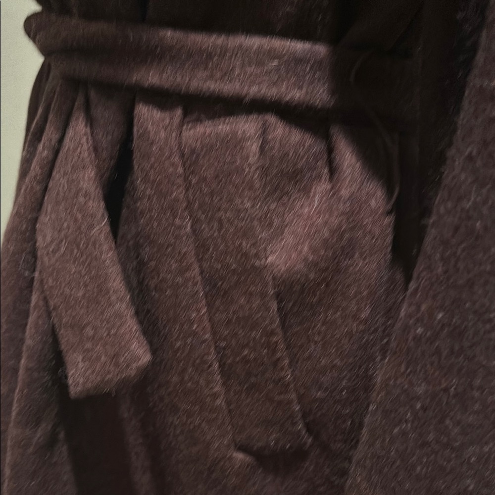 Chic Plum with Gray contrast Wrap Coat - Picture 5 of 9